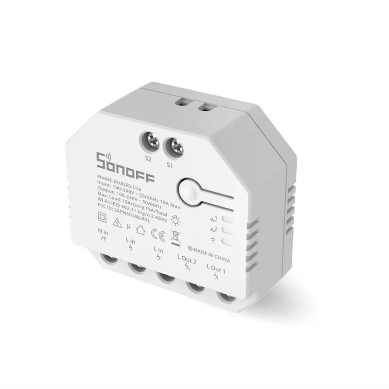 מודול ממסר חכם כפול SONOFF DUAL R3 Lite Mini לשליטה בתאורה ותריסים