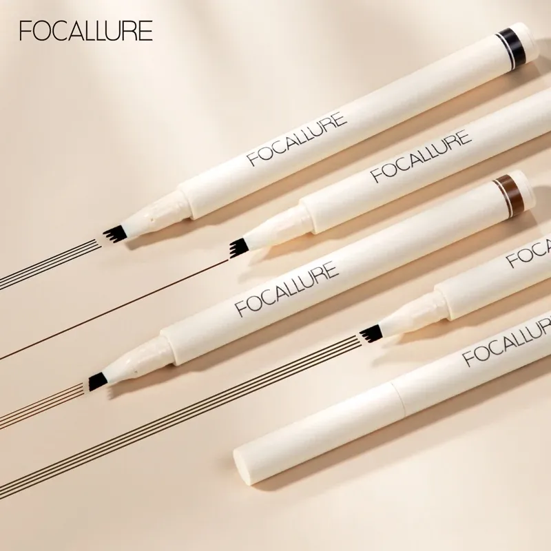 עיפרון גבות נוזלי 4-שיניים Focallure לשרטוט גבות טבעי ועמיד