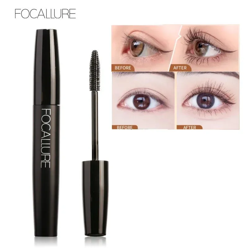 מסקרה עמידה Focallure לעיבוי והרמת ריסים בגימור שחור