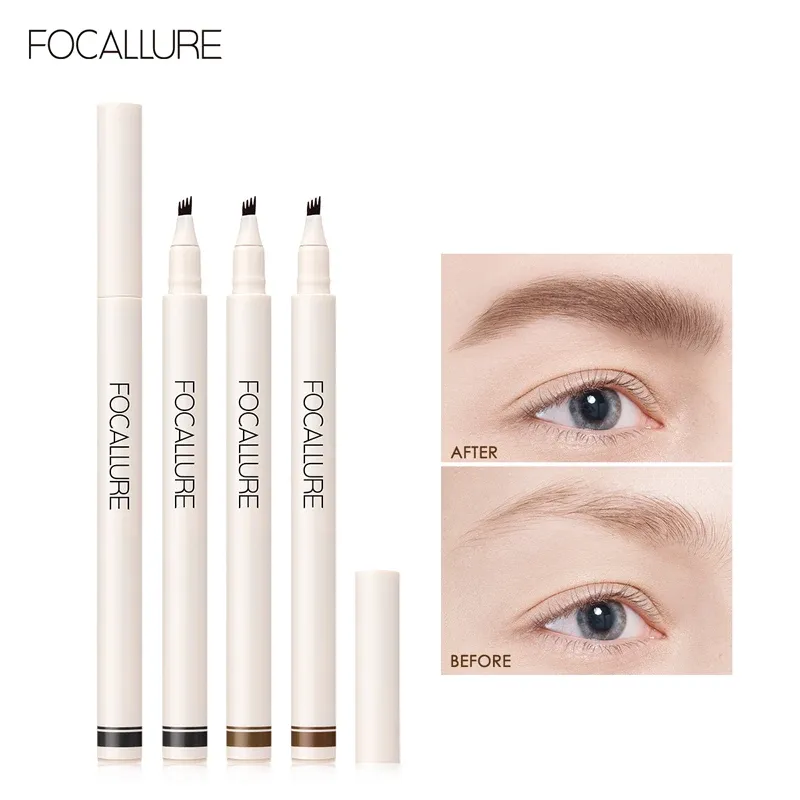 עט גבות נוזלי 4 שיניים של Focallure לגימור טבעי ועמיד במים