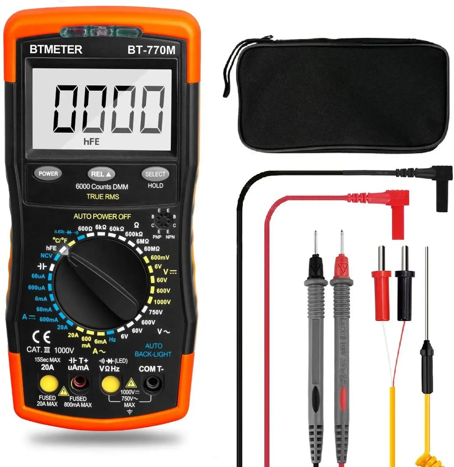 מולטימטר דיגיטלי BTMETER BT-770M עם 6000 ספירות